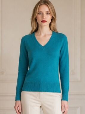 J. Crew Wool Pullover Teal Sweater | Minimalist Heritage Essential | XS